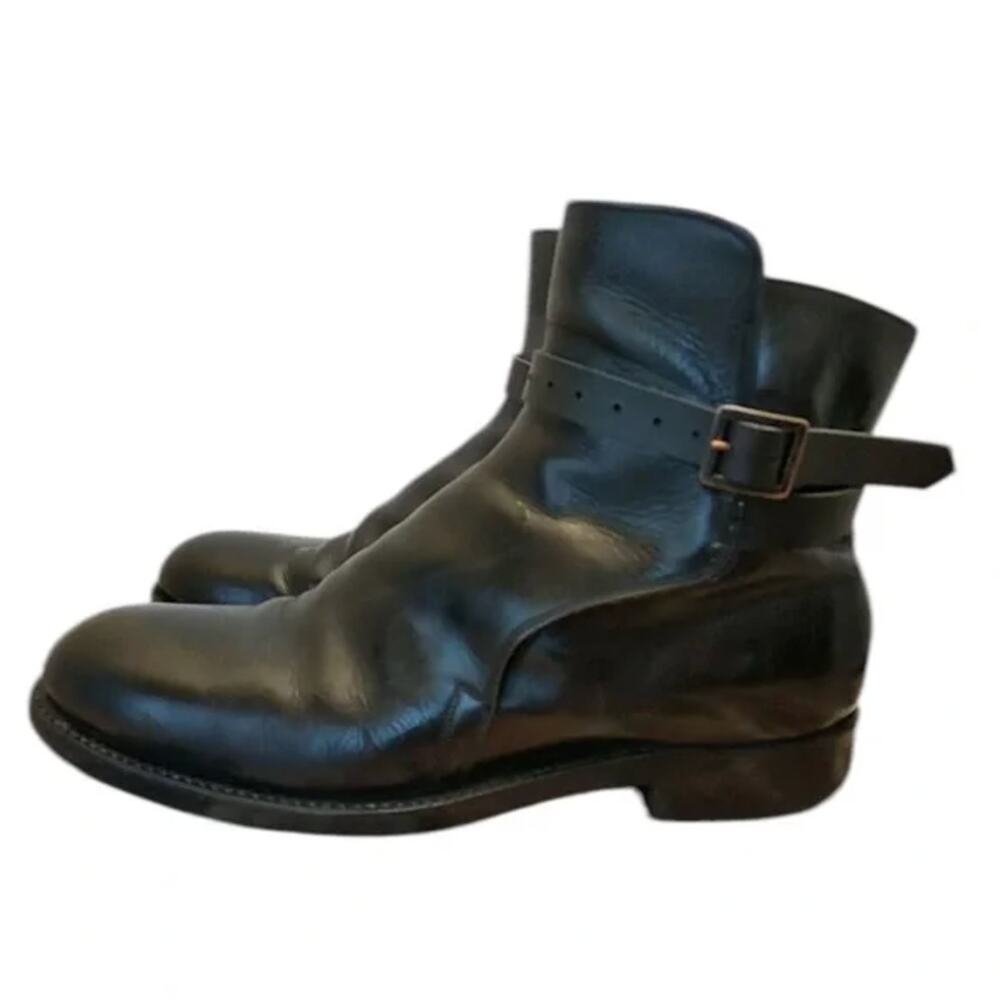 Vtg. Dehner Men's Black Leather Strap Boots 10.5 Police Trooper Combat - Picture 9 of 9